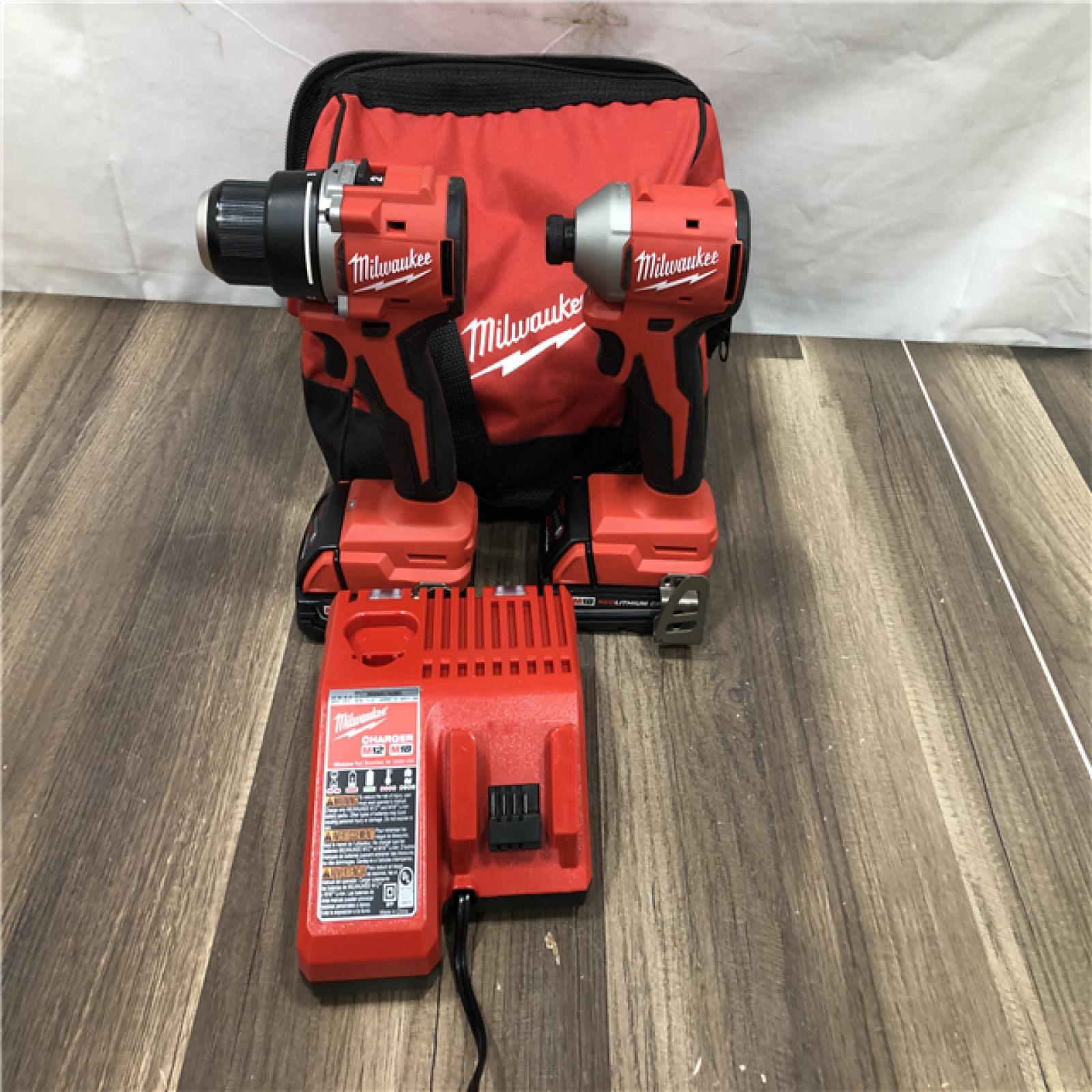 AS-IS Milwaukee 18V Lithium-Ion Brushless Cordless Compact Drill/Impact Combo Kit