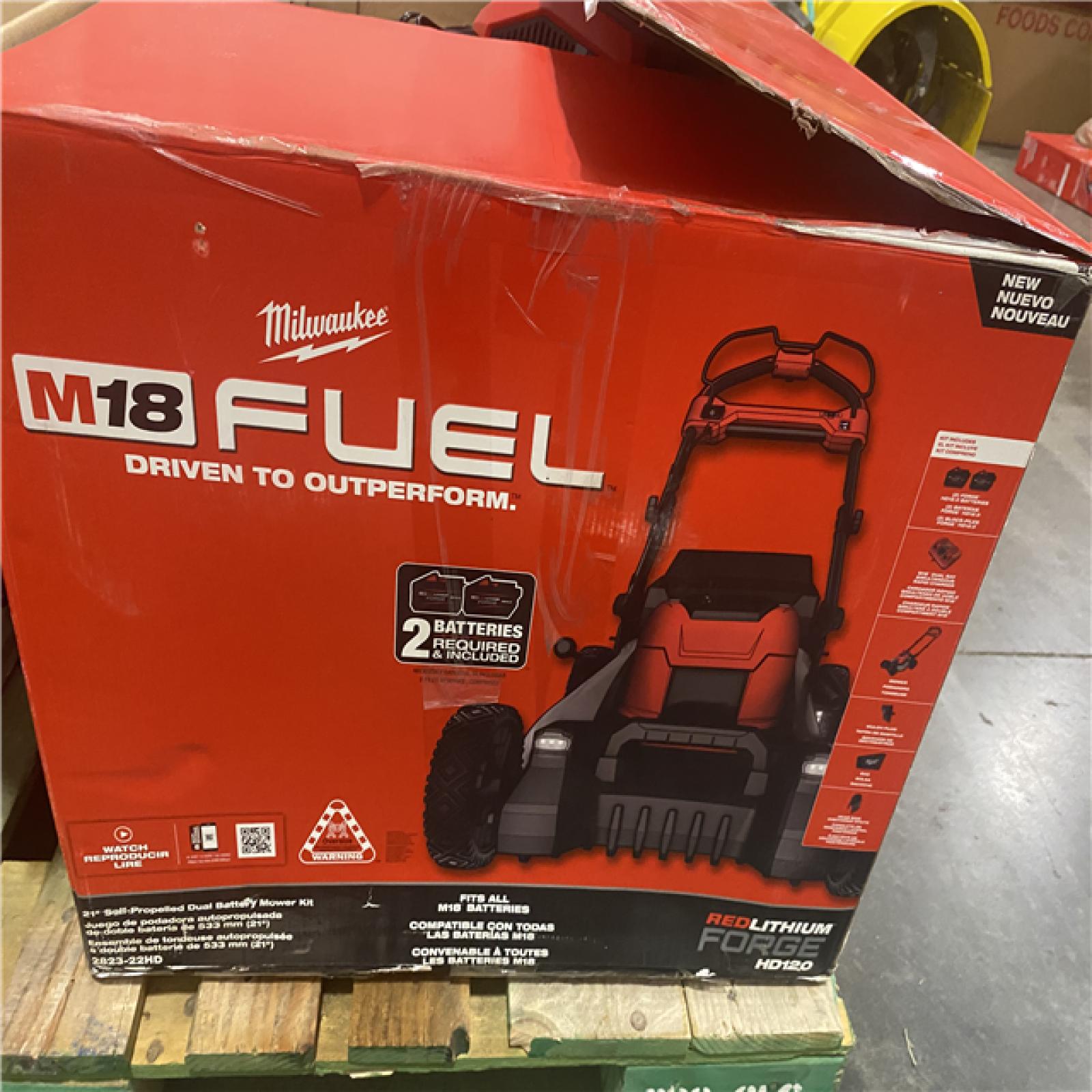 Dallas Location - As-Is 	Milwaukee 18 FUEL 21 Self-Propelled Dual Battery Mower Kit