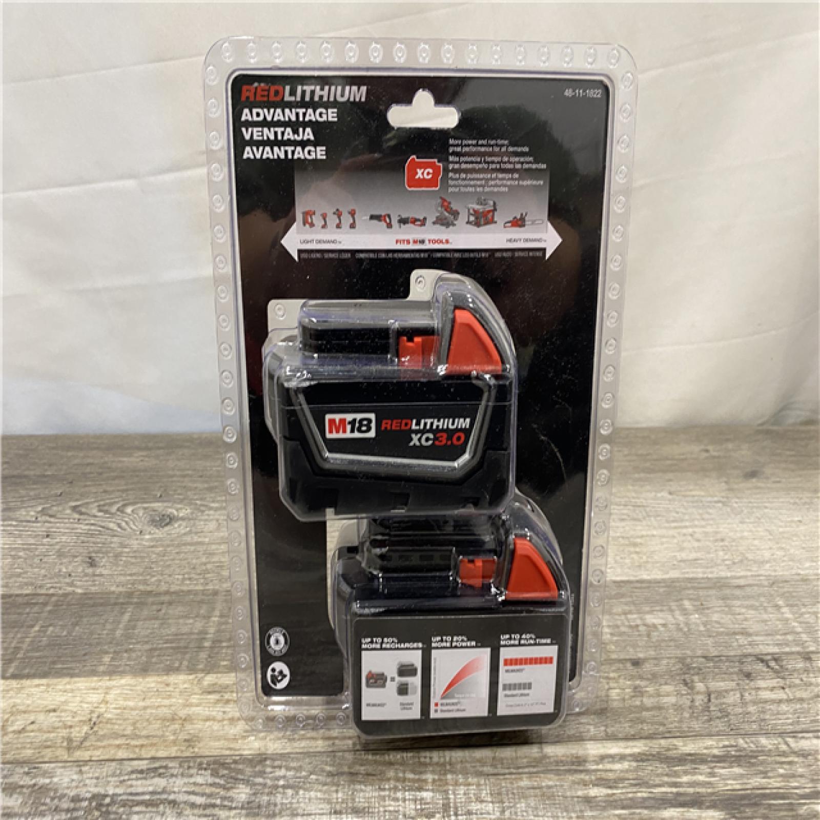 NEW - Milwaukee 18-Volt Lithium-Ion XC Extended Capacity Battery Pack 3.0Ah (2-Pack)