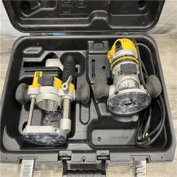 AS-IS DEWALT 2-1/4 HP Electronic Variable Speed Fixed Base and Plunge Router Combo Kit