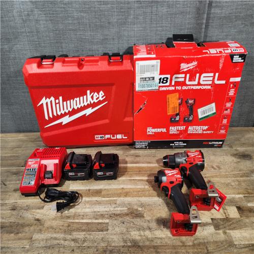 HOUSTON LOCATION - AS-IS (APPEARS LIKE NEW) Milwaukee FUEL 18V Lithium-Ion Brushless Cordless Hammer Drill and Impact Driver Combo Kit