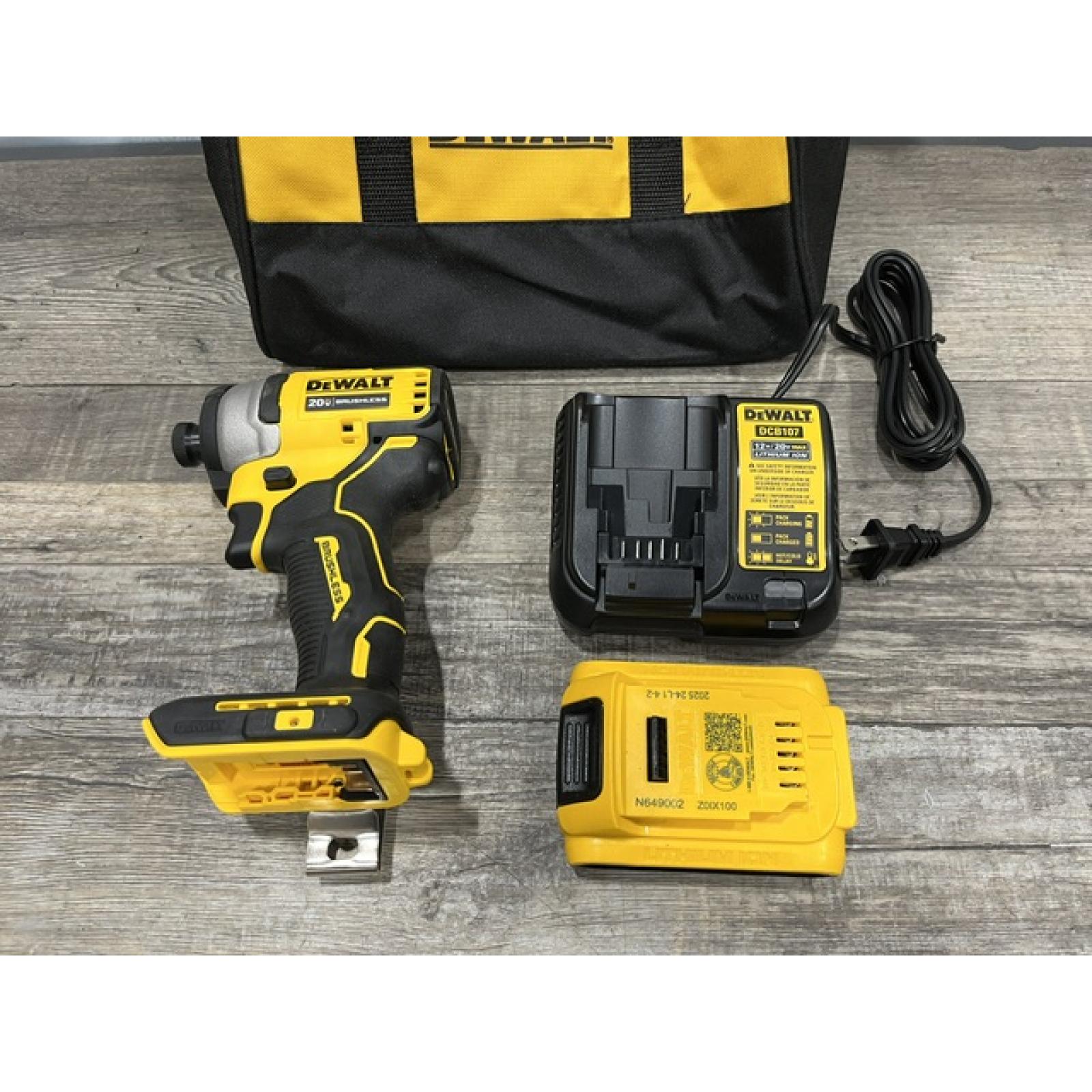 AS-IS DEWALT Atomic 20V Max Lithium-Ion Brushless Cordless Compact 1/4 in. Impact Driver Kit