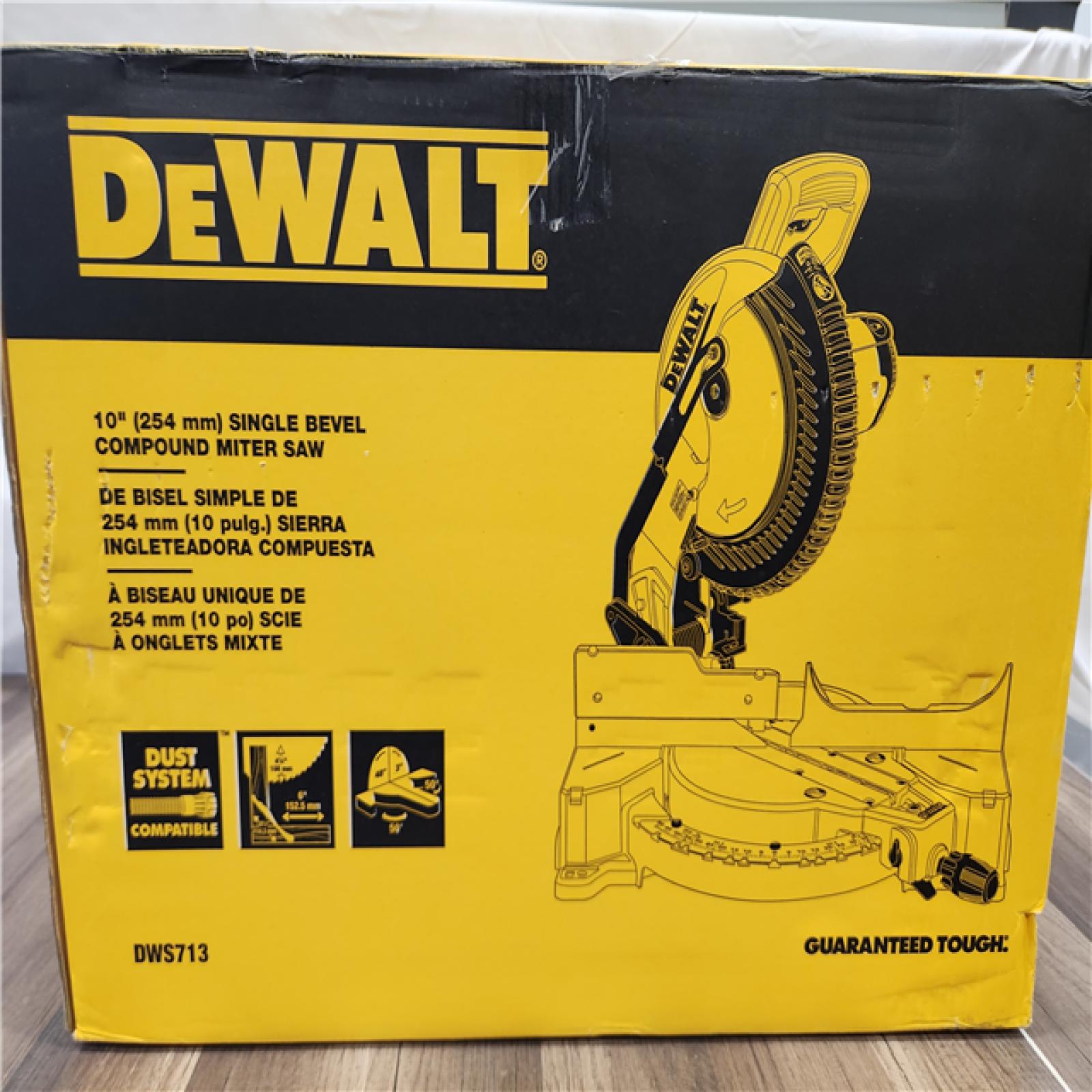 AS-IS- DEWALT 15 Amp Corded 10 in. Compound Single Bevel Miter Saw
