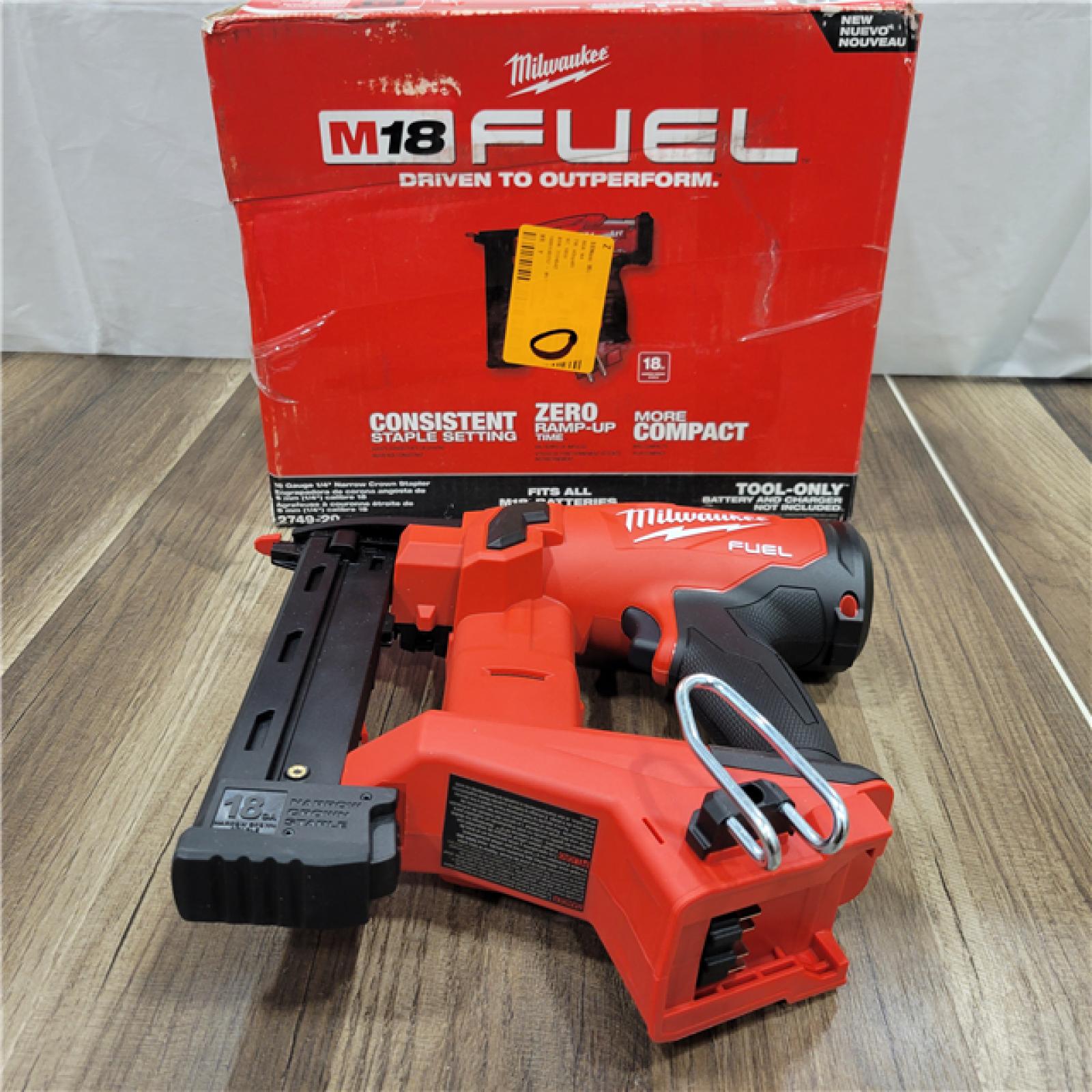 AS-IS MILWAUKEE M18 FUEL 18-Volt Lithium-Ion Brushless Cordless 18-Gauge 1/4 in. Narrow Crown Stapler (Tool-Only)