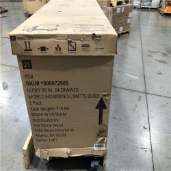 DALLAS LOCATION - Husky Tool Storage Heavy Duty 96 in. W x 24 in. D Matte Black Mobile Workbench Cabinet with Stainless Steel Top