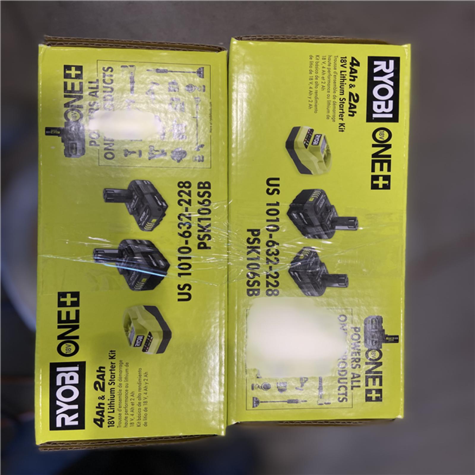 NEW! - RYOBI ONE+ 18V Lithium-Ion Starter Kit with 2.0 Ah Battery  4.0 Ah Battery  and Charger