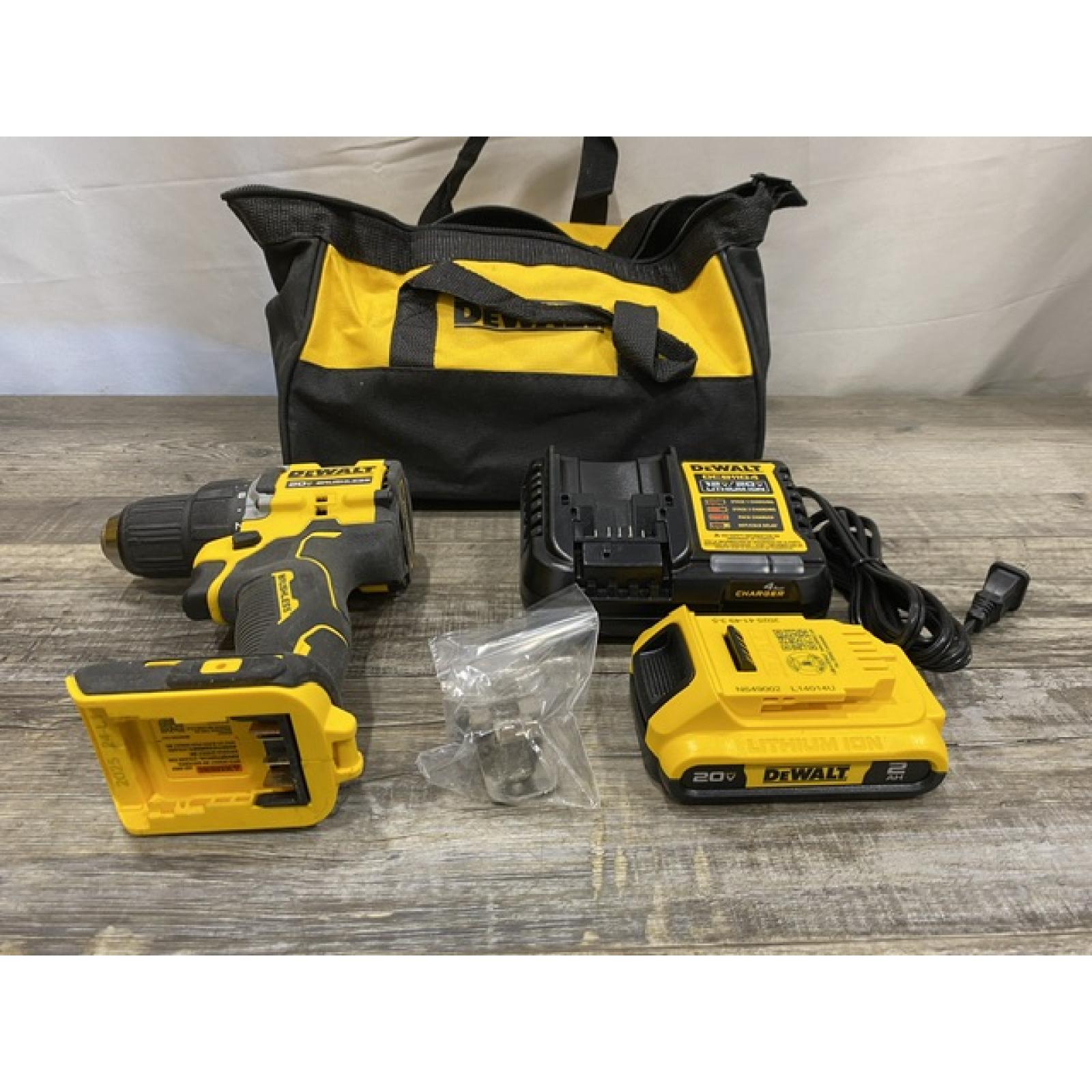 AS-IS DEWALT Atomic 20V Lithium-Ion Cordless Compact 1/2 in. Drill/Driver Kit
