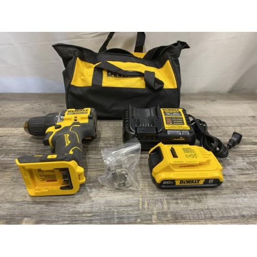 AS-IS DEWALT Atomic 20V Lithium-Ion Cordless Compact 1/2 in. Drill/Driver Kit