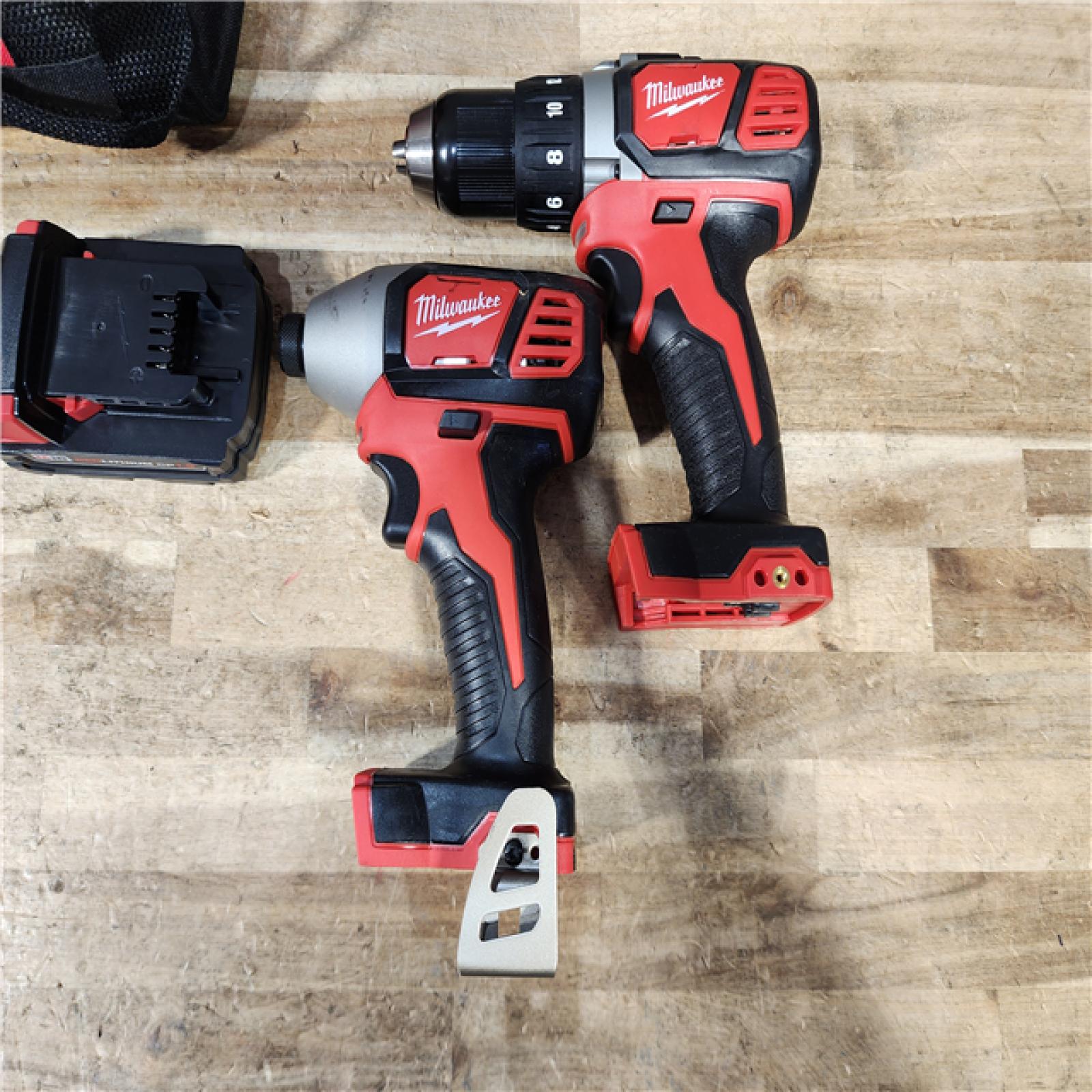HOUSTON LOCATION - AS - IS Milwaukee 18V Lithium-Ion Cordless Drill Driver/Impact Driver Combo Kit