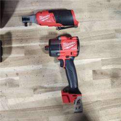 HOUSTON LOCATION - AS-IS (APPEARS LIKE NEW) M18 FUEL 18V Cordless Mid Torque 1/2 in. Impact Wrench W/ M12 FUEL 3/8 in. Ratchet & Battery/Charger Combo Kit