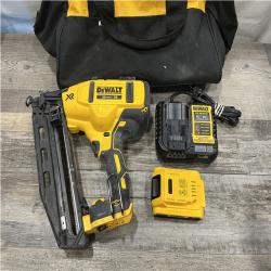 AS-IS DEWALT 20V MAX XR 16-Gauge Electric Cordless Angled Finishing Nailer Kit