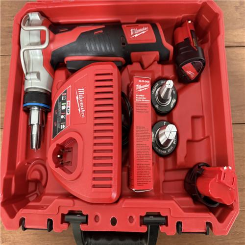 CALIFORNIA AS-IS MILWAUKEE M12 CORDLESS PROPEX EXPANSION TOOL KIT, INCLUDES (2) BATTERIES, CHARGER & HARD CASE
