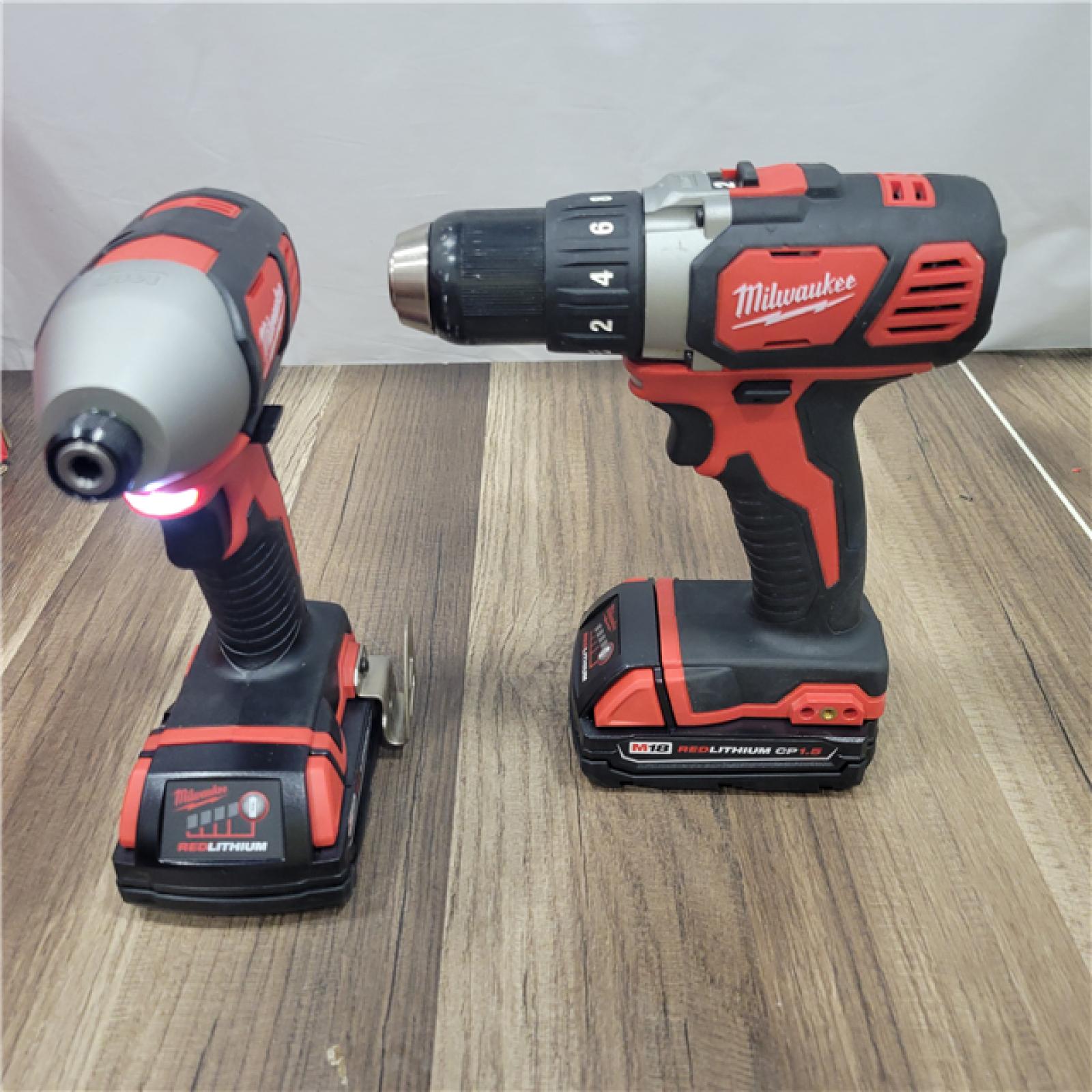 AS-IS Milwaukee M18 18V Cordless Brushed 2 Tool Drill/Driver and Impact Driver Kit