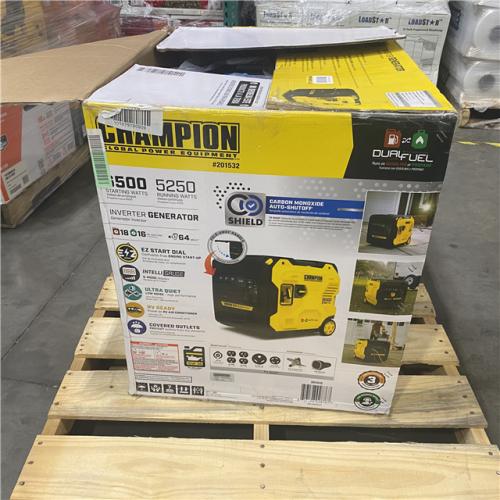 Dallas Location - As-Is Champion Power Equipment 6500-Watt Gasoline  Powered Dual Fuel Inverter Portable Generator