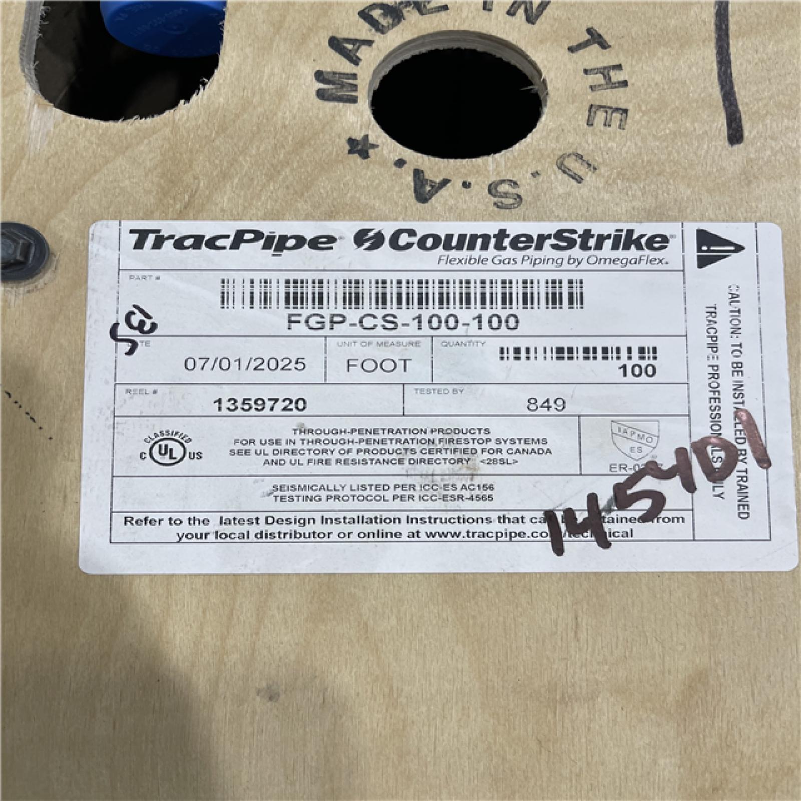 DALLAS LOCATION -TracPipe® CounterStrike® FGP-CS-100-100 1 x 100' CSST Flexible Gas Pipe Tubing