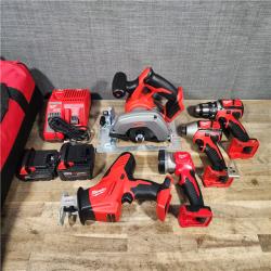 HOUSTON LOCATION - AS-IS MILWAUKEE 5 TOOL COMBO KIT W/ (2) BATTERY & CHARGER
