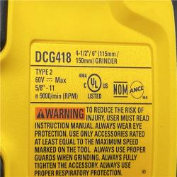 AS-IS DEWALT 60V MAX Cordless Brushless 4.5 in. to 6 in. Small Angle Grinder with Kickback Brake (Tool Only)