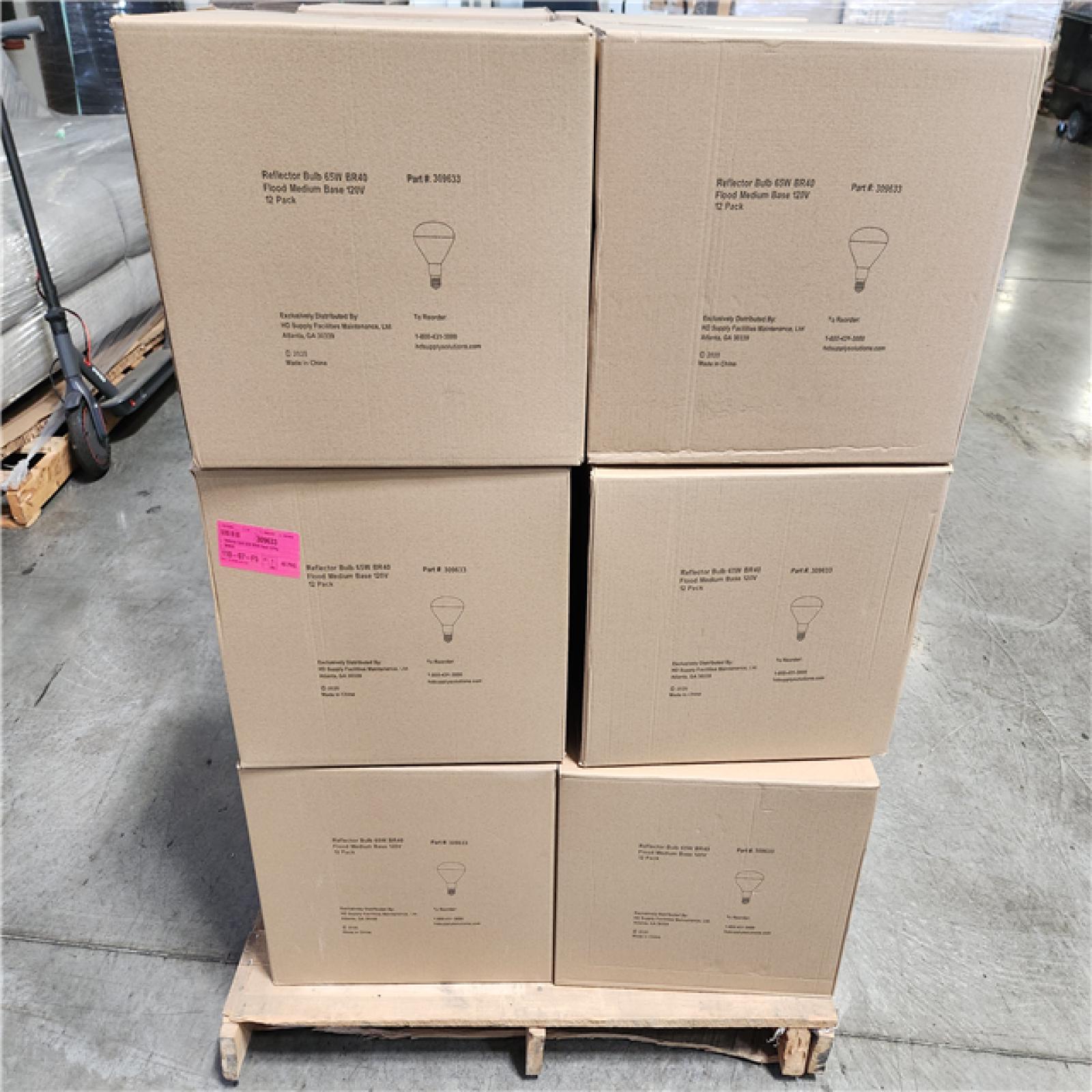 Phoenix Location NEW Reflector Bulb 65W BR40 Flood Medium Base 120V 12 Pack Pallet (16 Boxes)