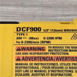 AS-IS Dewalt 20V MAX Lithium-Ion Cordless 1/2 in. Impact Wrench Kit