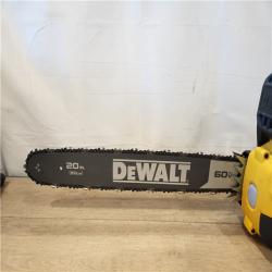 AS-IS- DEWALT 20 in. 60-Volt Flexvolt Electric Cordless Chainsaw Kit with 20 in. Chainsaw Bar and 20 in. Chainsaw Chain 68 Drive Link