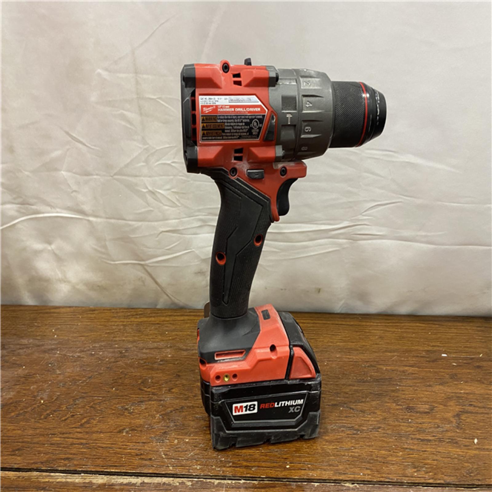 AS-IS Milwaukee 2904-22 Hammer Drill Driver Kit with Batteries  Charger & Tool Case  Red