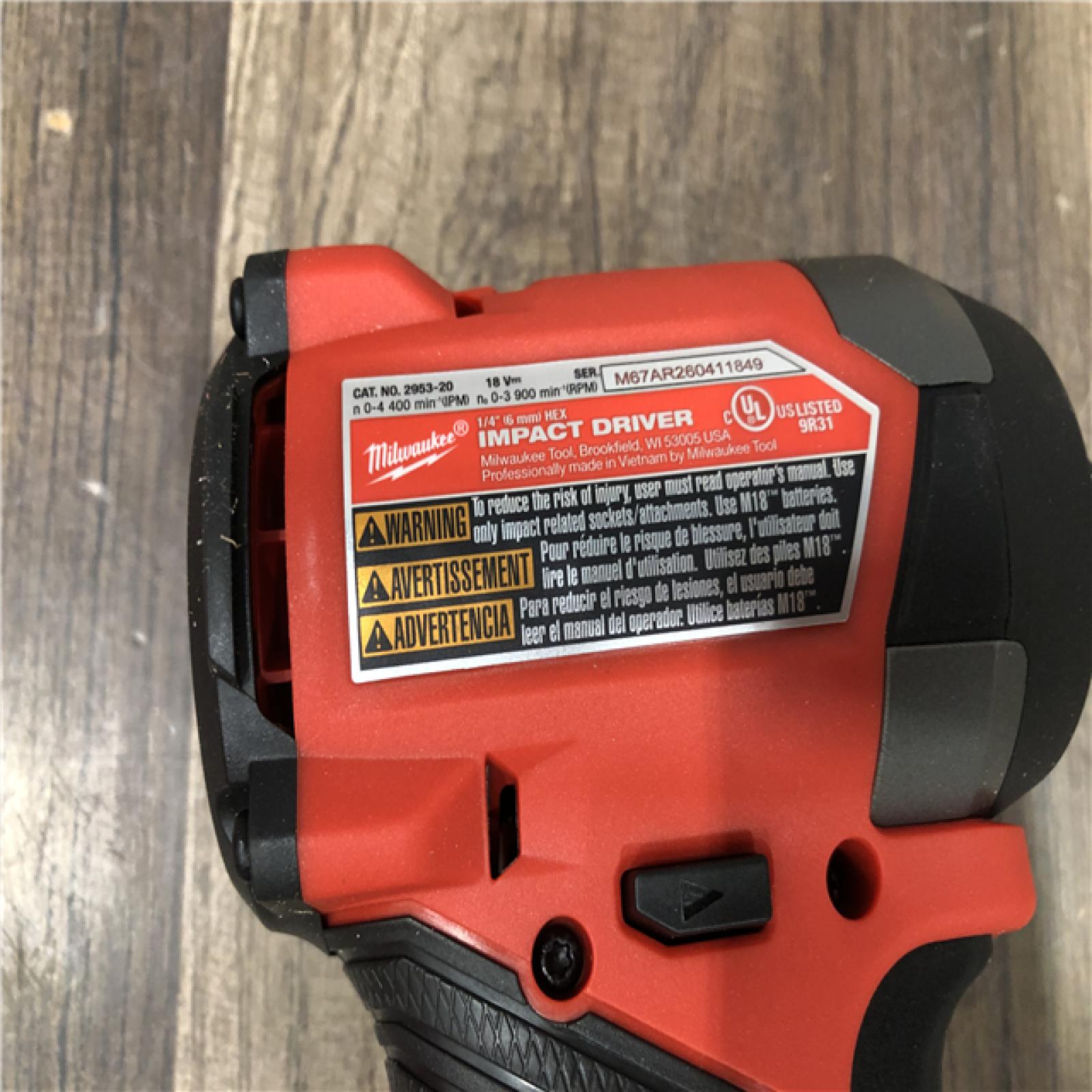 AS-IS Milwaukee  FUEL 18V Lithium-Ion Brushless Cordless 1/4 in. Hex Impact Driver (Tool-Only)