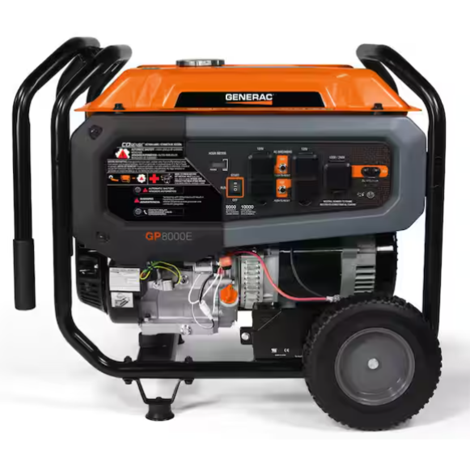DALLAS LOCATION - NEW! GENERAC 10000 / 8000-Watt Electric Switch Gasoline Portable Generator-Cosense w/ 3 ft. Adapter Cord