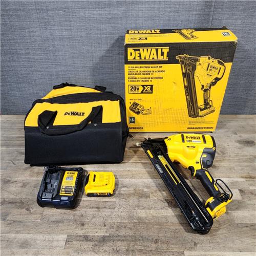 HOUSTON LOCATION - AS-IS (APPEARS LIKE NEW) DeWalt 15 GA ANGLED FINISH NAILER KIT W/ BATTERY & CHARGER