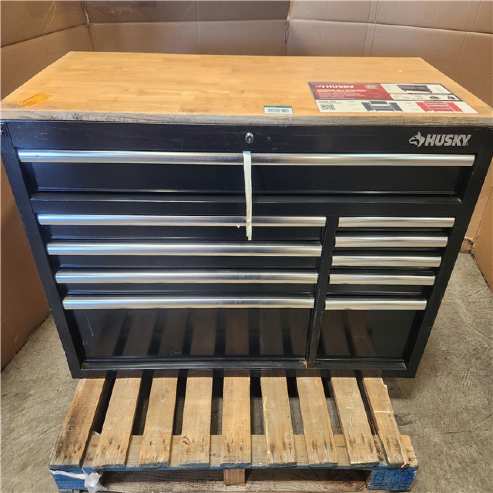 Phoenix Husky Modular Tool Storage 52 in. W x 20 in. D Standard Duty Black Mobile Workbench Cabinet
