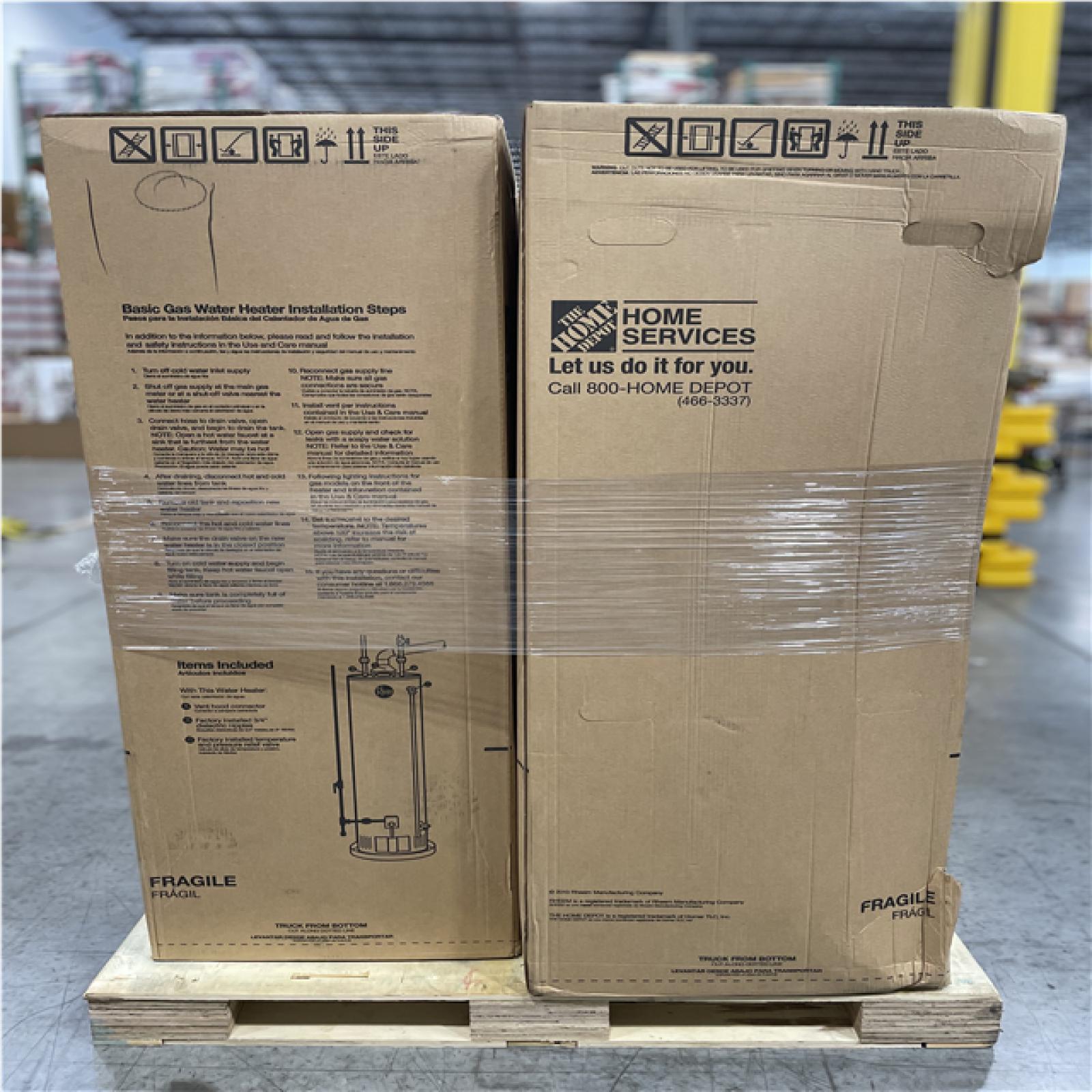 DALLAS LOCATION- AS-IS RHEEM 50 GAL 38 000 BTU Ultra Low (ULN) Natural Gas Water Heater (3 UNITS)