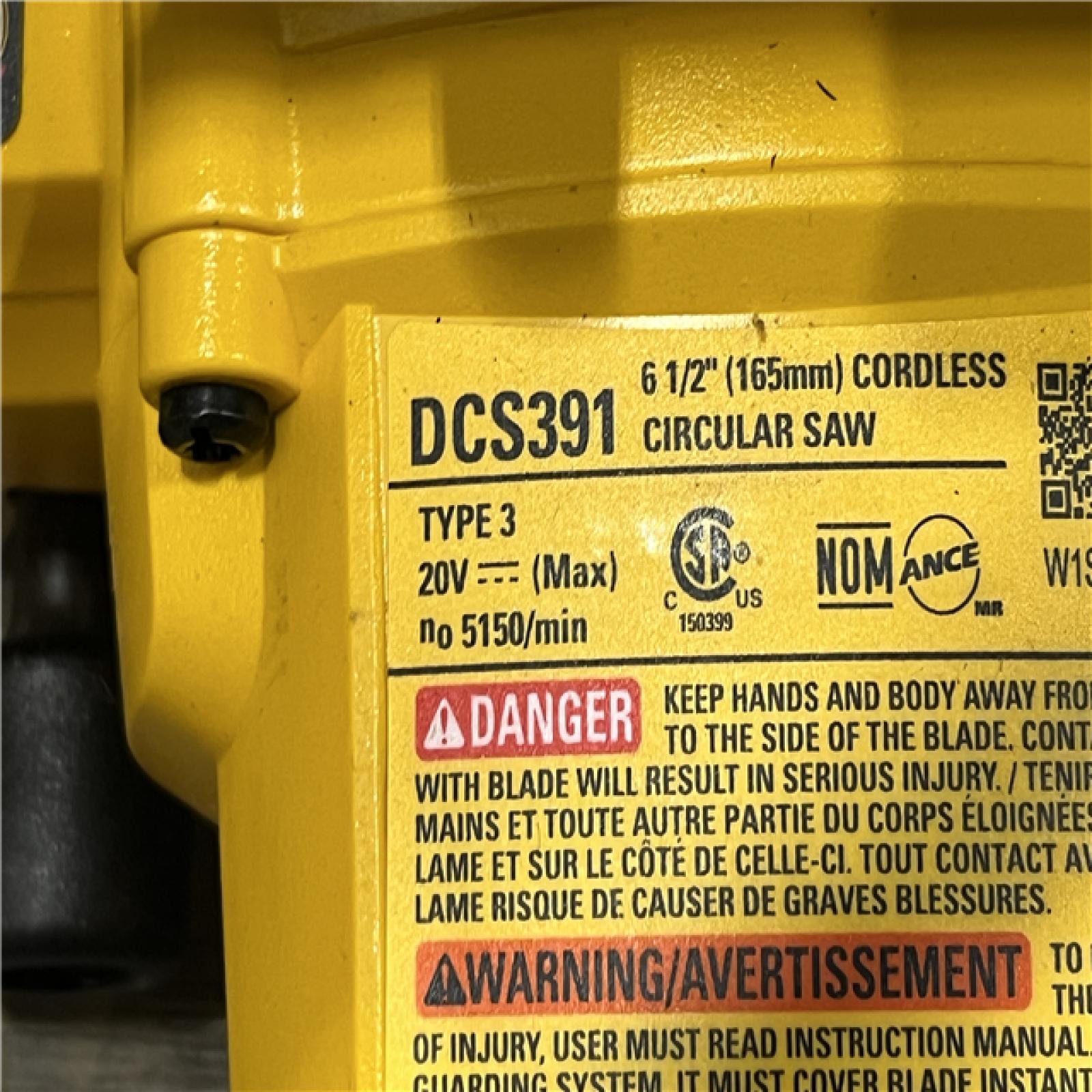 AS-IS DEWALT 20-Volt MAX Lithium-Ion Cordless 6-1/2 in. Circular Saw (Tool-Only)