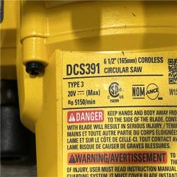AS-IS DEWALT 20-Volt MAX Lithium-Ion Cordless 6-1/2 in. Circular Saw (Tool-Only)