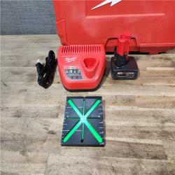 HOUSTON LOCATION - AS-IS Milwaukee-3632-21 M12 Green Beam Laser 360° 3-Plane Kit