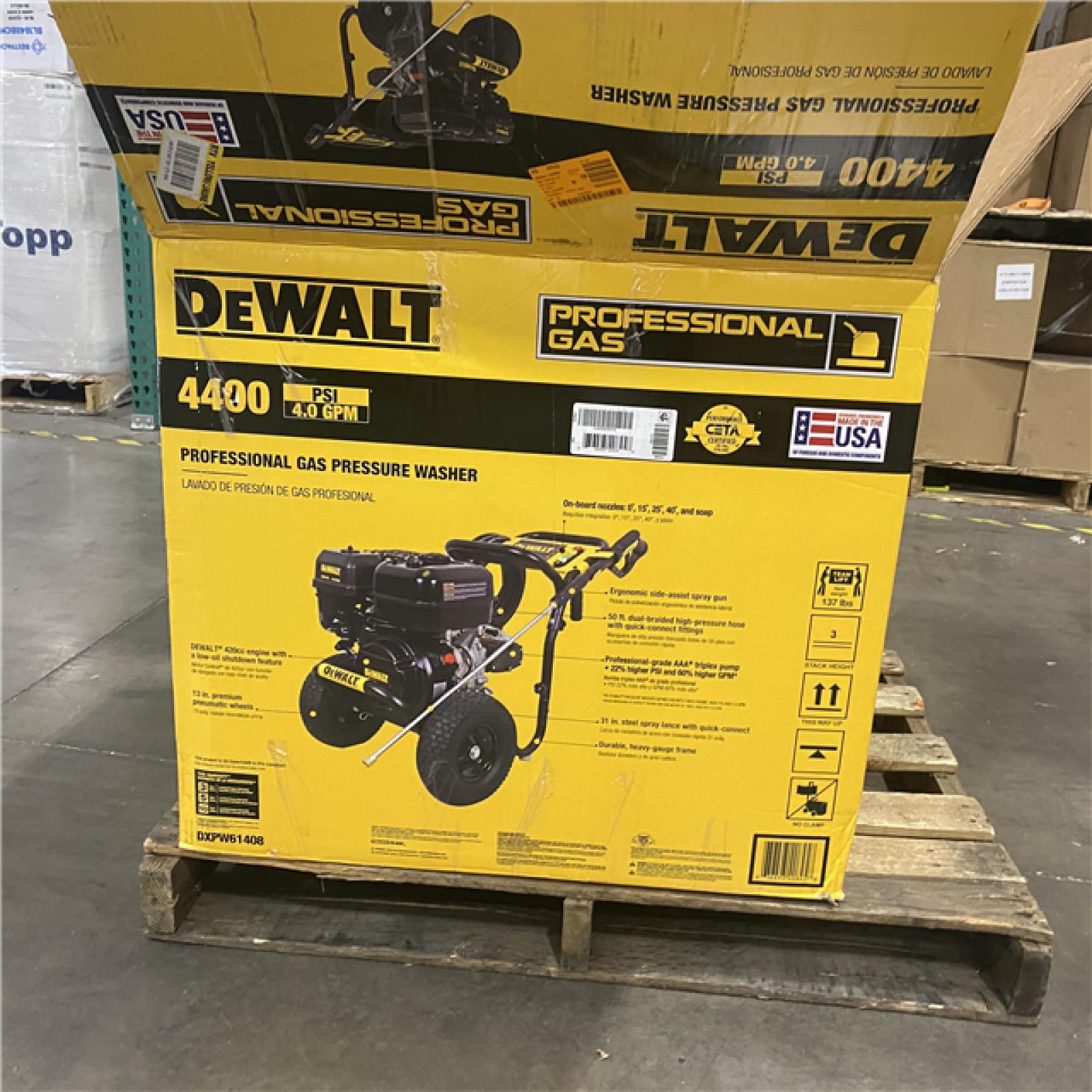 Dallas Location - As-Is DEWALT 4400 PSI 4.0 GPM Gas Pressure Washer (Lot Of 2)