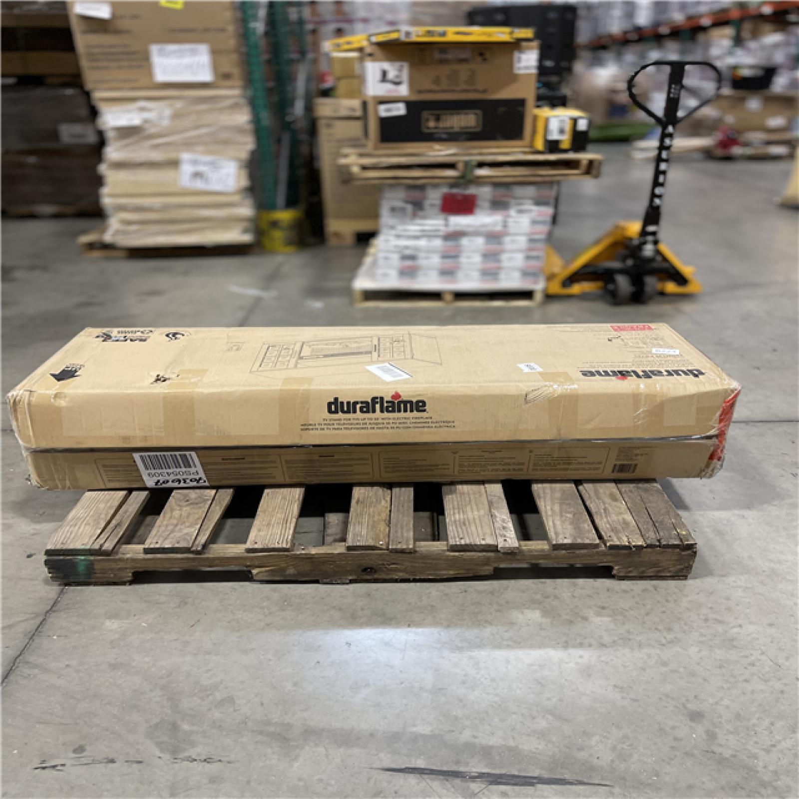 DALLAS LOCATION- NEW!- TWIN STAR HOME DURAFLAME NATURAL WALNUT ELECTRIC FIREPLACE TV STAND