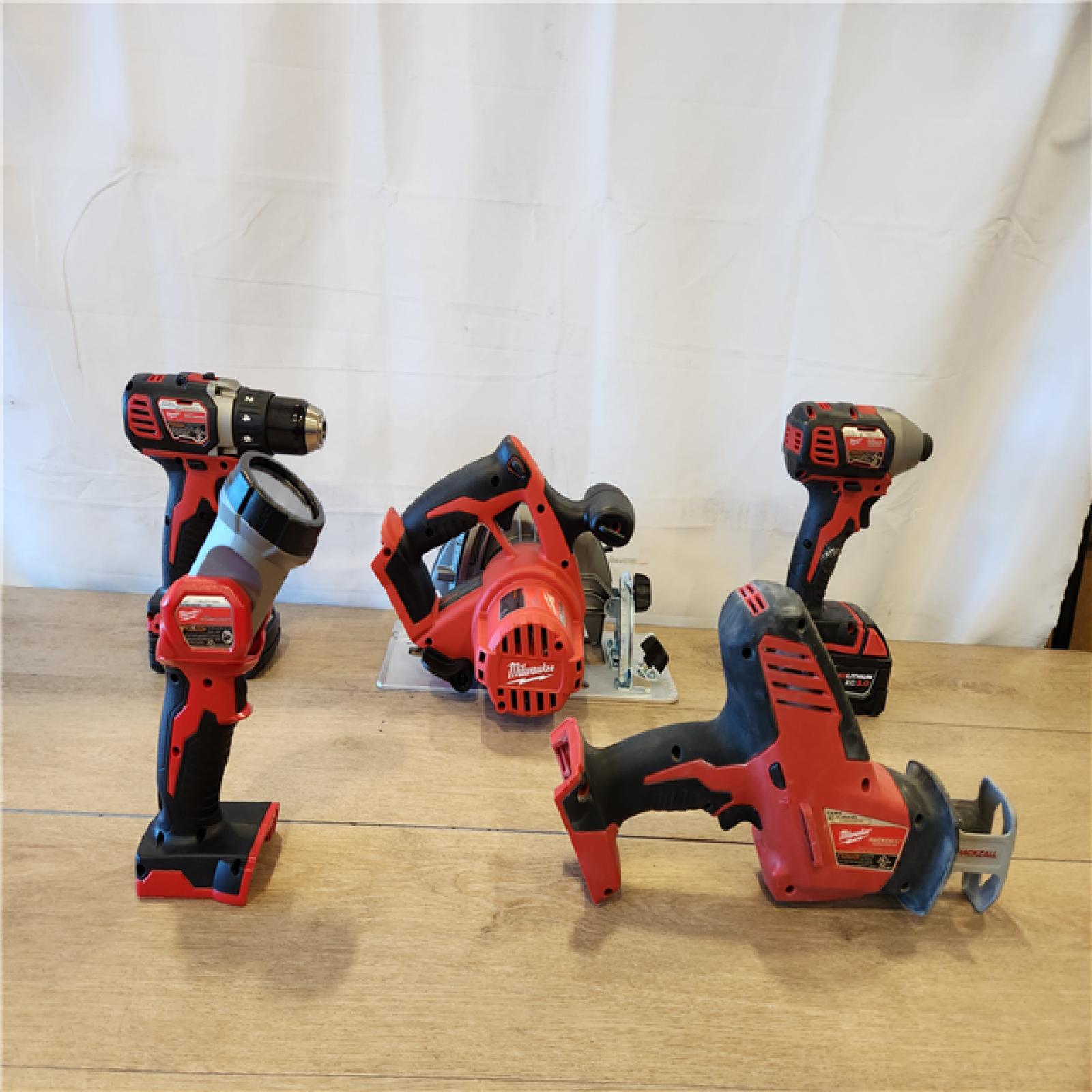 AS-IS- Milwaukee M18 18V Lithium-Ion Cordless 5 Tool Combo Kit