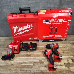 HOUSTON LOCATION - AS-IS Milwaukee  FUEL 18V Lithium-Ion Brushless Cordless Hammer Drill and Impact Driver Combo Kit