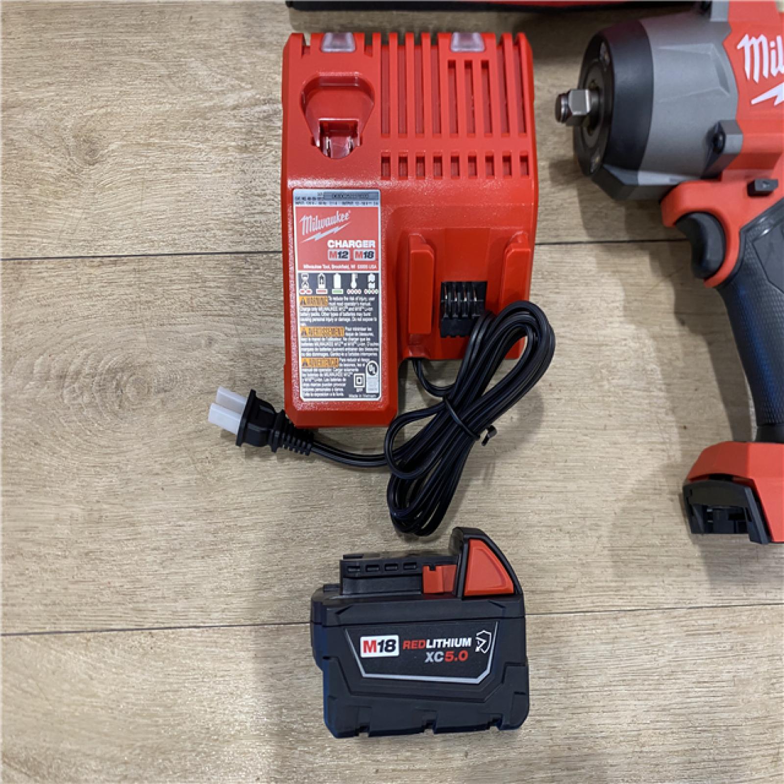 AS-IS Milwaukee FUEL 18V Lithium-Ion Brushless Cordless 1/2 in. Impact Wrench w/Friction Ring Kit