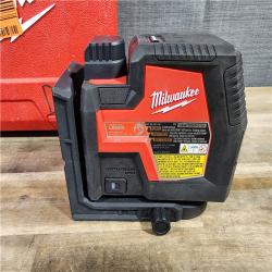 HOUSTON LOCATION - AS-IS Milwaukee 3521-21 4V Lithium-Ion Cordless USB Rechargeable Green Beam Cross Line Laser