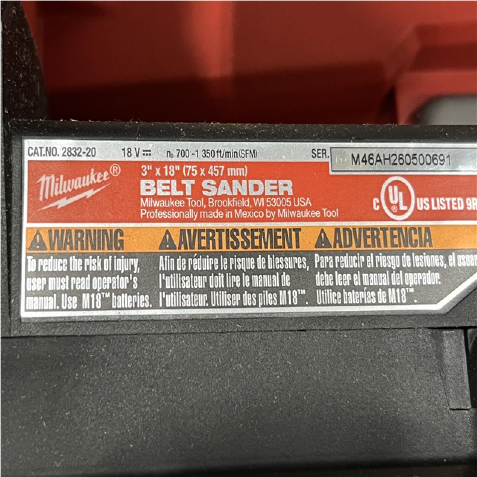 AS-IS Milwaukee FUEL 18-Volt Lithium-Ion Cordless Belt Sander (Tool-Only)