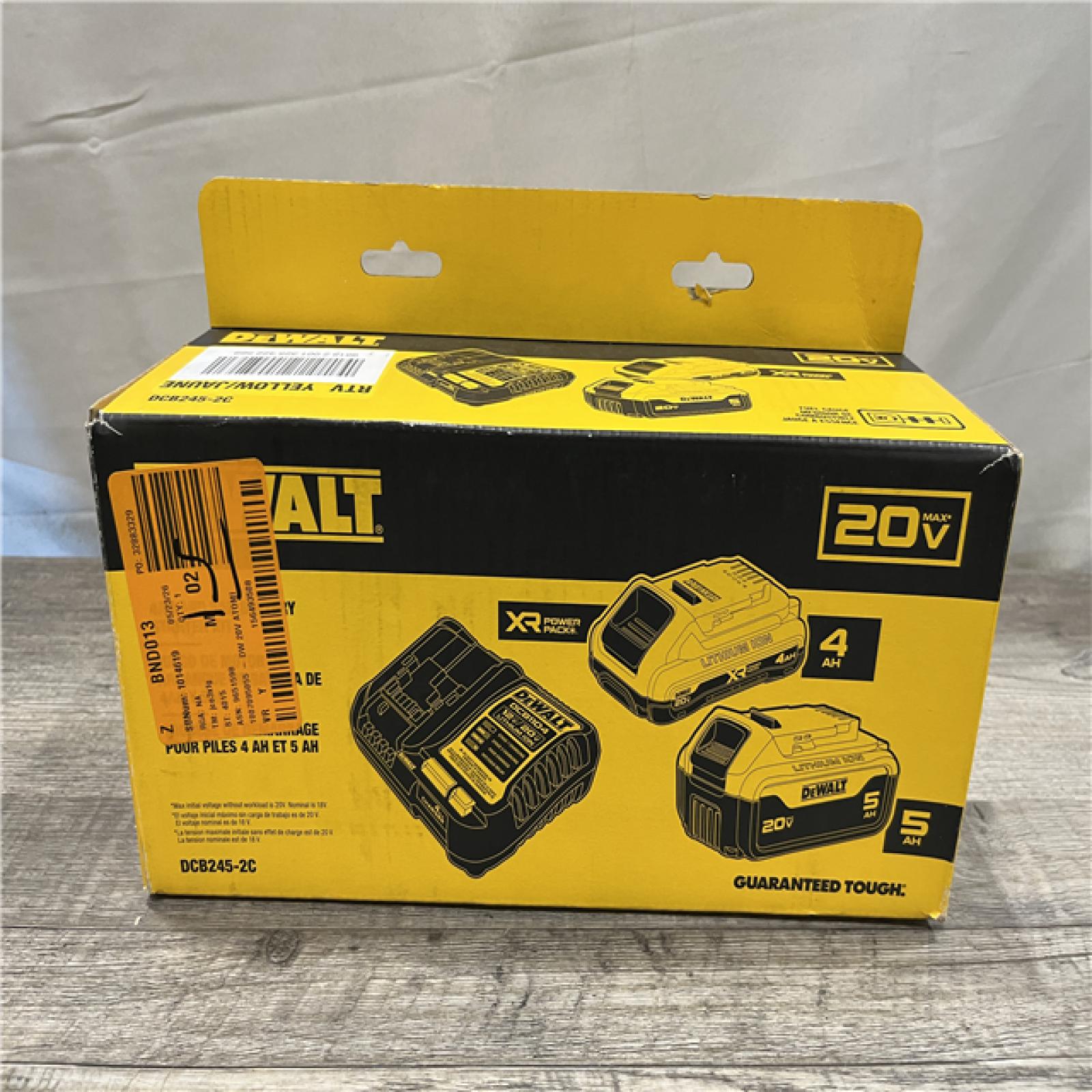 NEW - DEWALT 20V MAX Lithium-Ion Starter Kit with 4.0 Ah and 5.0 Ah Batteries and Charger