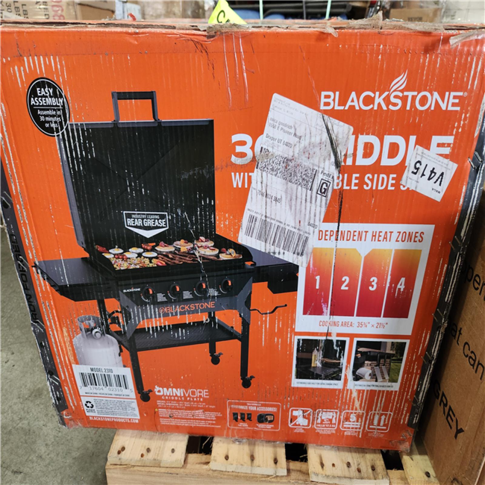 Phoenix AS-IS Blackstone 4-Burner Liquid Propane Outdoor Griddle with Hood in Black