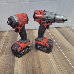 AS-IS MILWAUKEE M18 FUEL 18V Lithium-Ion Brushless Cordless Hammer Drill and Impact Driver Combo Kit (2-Tool) with 2 Batteries