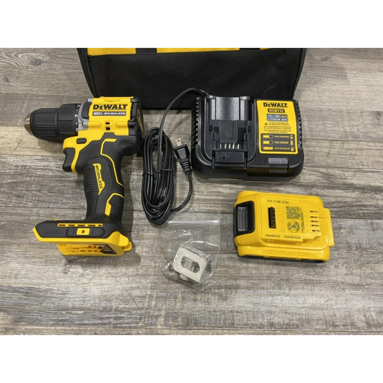 AS-IS DEWALT Atomic 20V Lithium-Ion Cordless Compact 1/2 in. Drill/Driver Kit