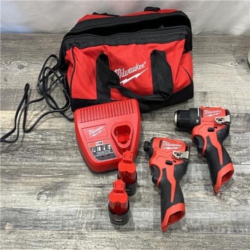 AS-IS Milwaukee 12-Volt Lithium-Ion Brushless Cordless Subcompact Drill and Impact Driver Combo Kit