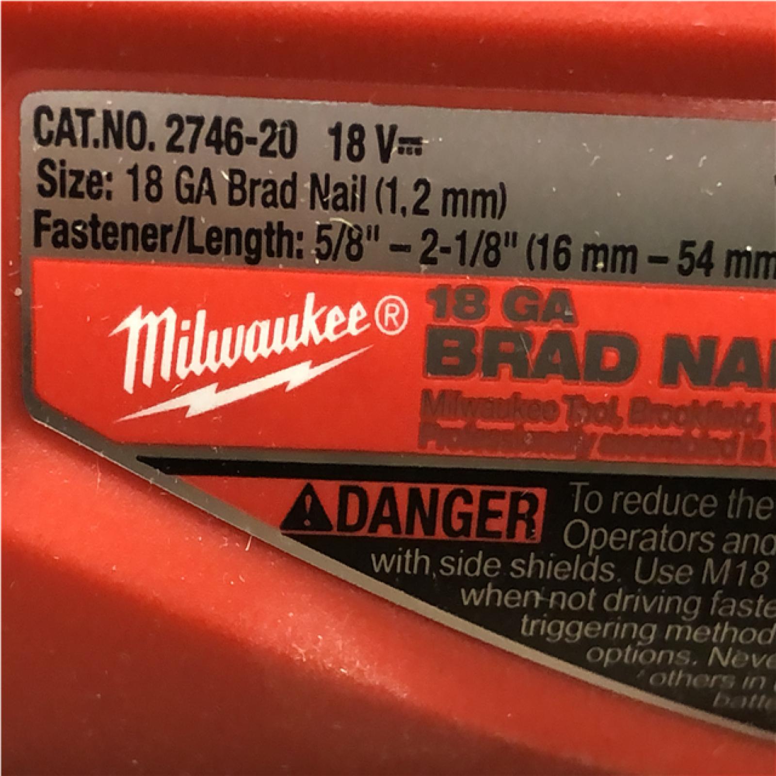 AS-IS Milwaukee FUEL 18-Volt Lithium-Ion Brushless Cordless Gen II 18-Gauge Brad Nailer (Tool-Only)