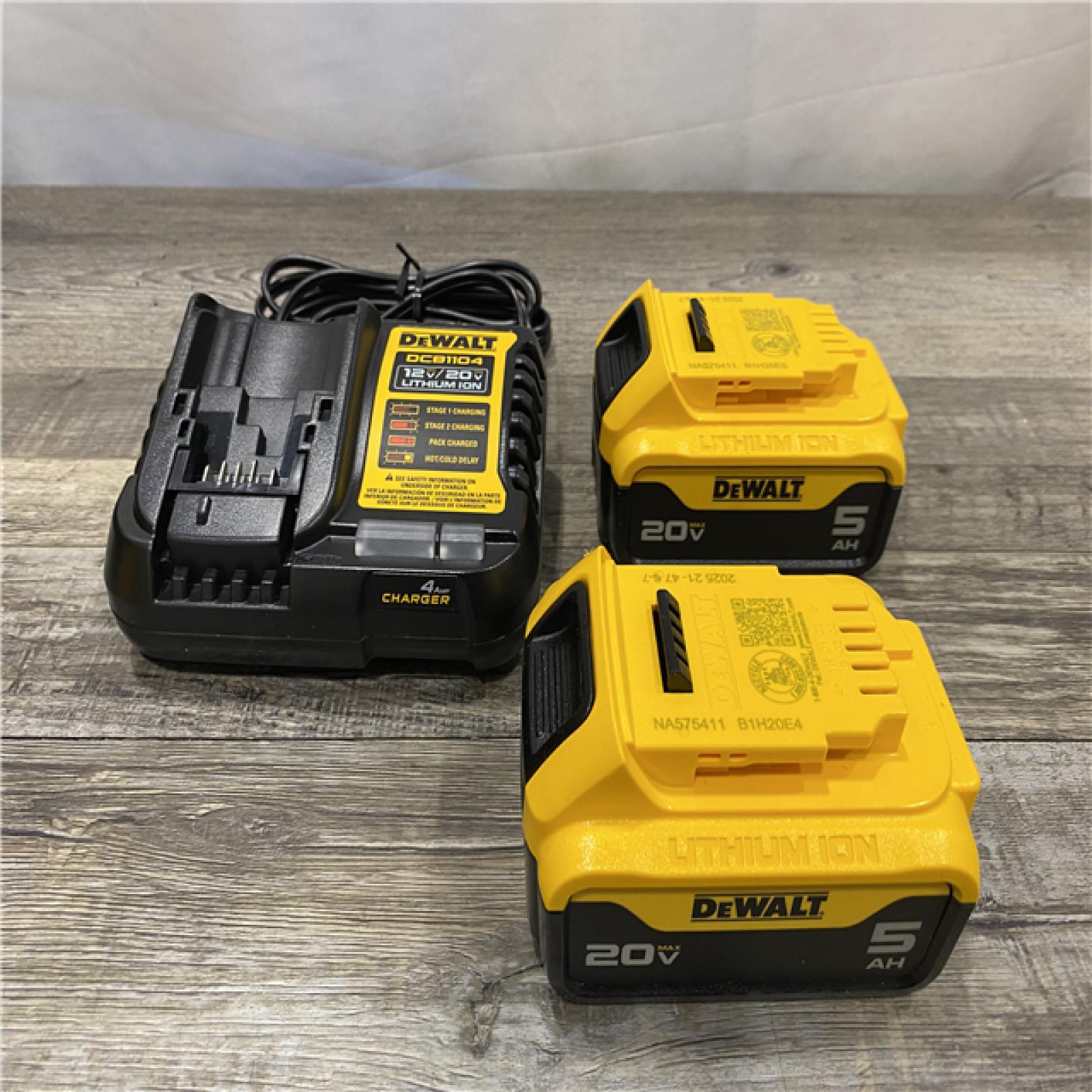 AS-IS DEWALT 20V MAX Lithium-Ion Battery Starter Kit with 5.0 Ah Batteries (2-Pack) and Charger