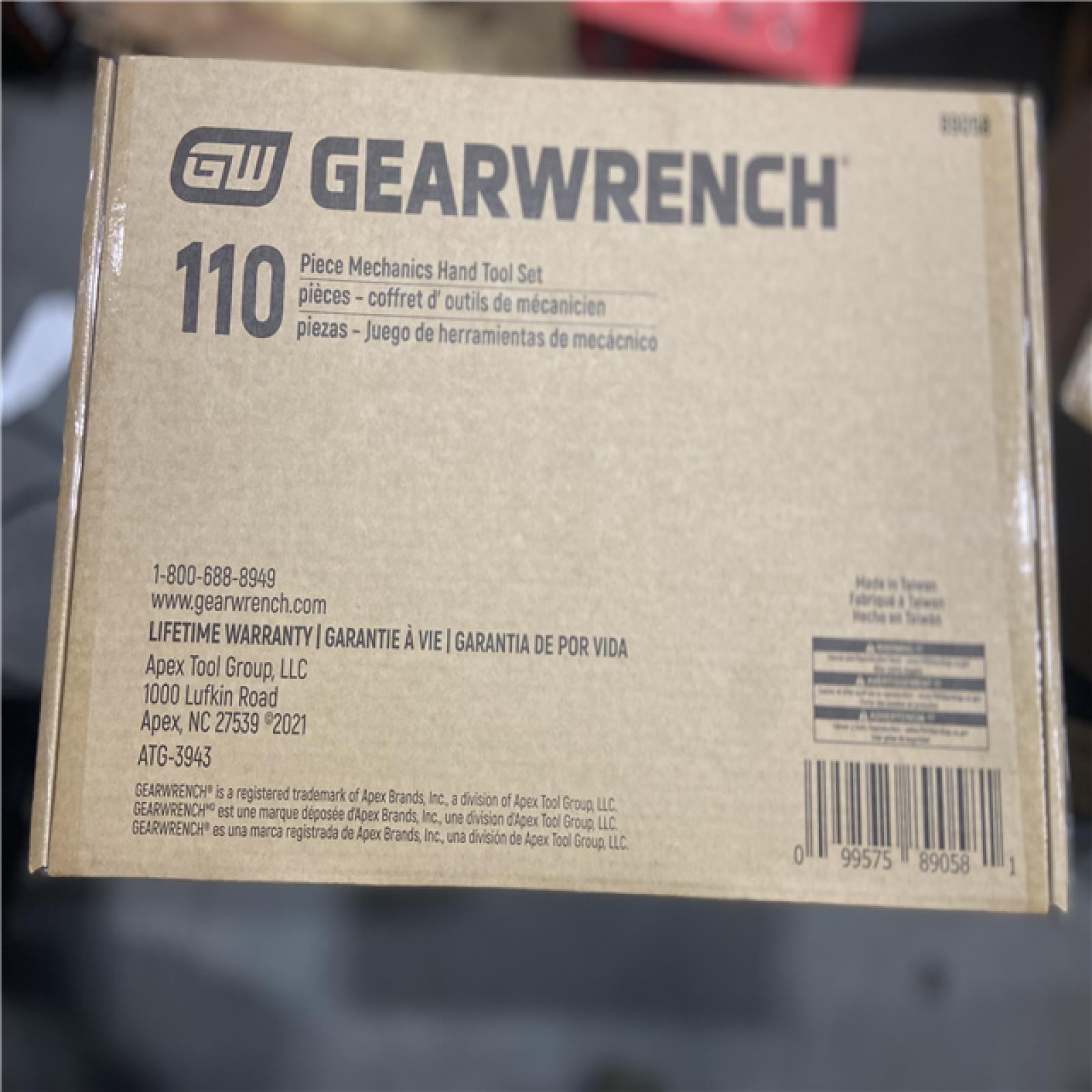 NEW! - GEARWRENCH 1/4 in.  3/8 in. and 1/2 in. Drive Standard and Deep SAE/Metric Mechanics Tool Set (110-Piece)