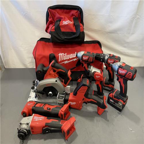 AS-IS - M18 18V Lithium-Ion Cordless Combo 8-Tool Kit with 3 Batteries, Charger and 2 Tool Bags