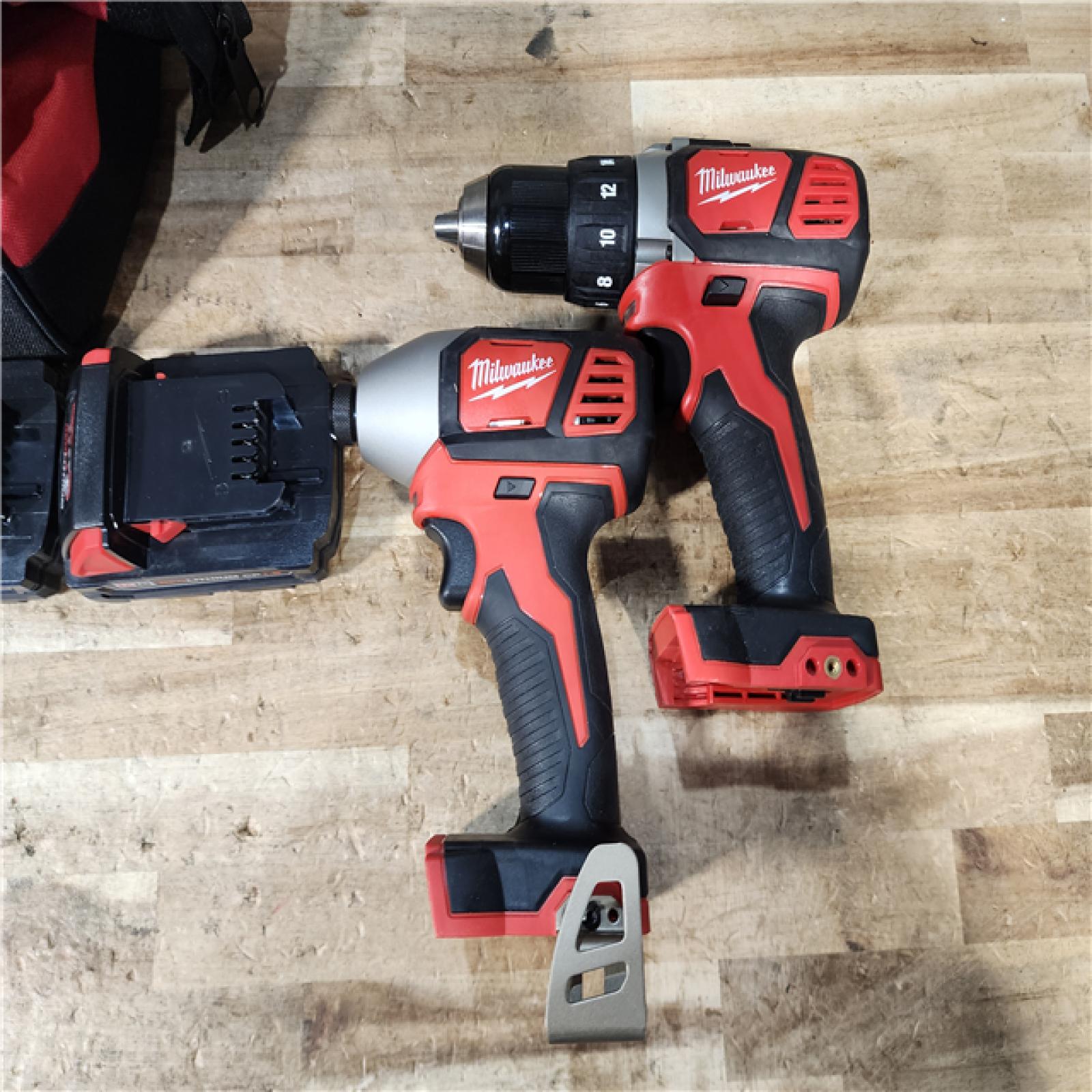 HOUSTON LOCATION - AS - IS Milwaukee 18V Lithium-Ion Cordless Drill Driver/Impact Driver Combo Kit